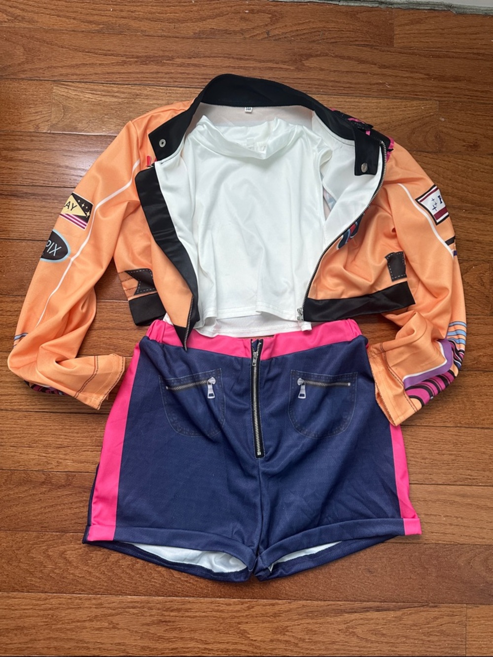 K-POP Superhero Costume Set in Orange, Navy & Pink